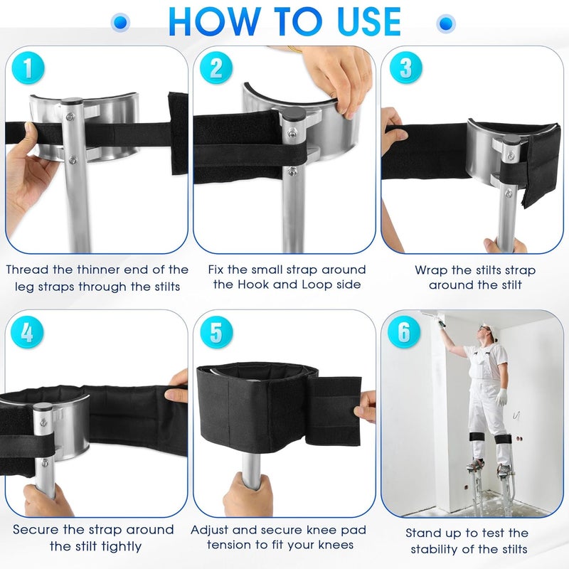 Zylany Drywall Stilt Straps, Padded Foam for Comfortable Wearing and Pressure Relief, Suitable for All Brands of Stilts, 2Pcs - Image 5